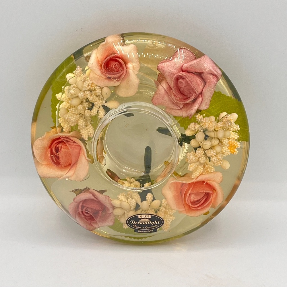 Gilde Dreamlight Germany Traumlicht Glass Tea Light Votive Candle Holder 5" diam